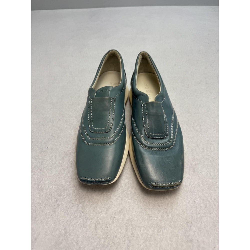 Hogan Shoes Womens Size 8 Blue Leather Slip On Walking Sneakers Comfort EU 38.5